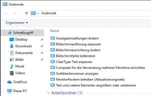 Godmode laeuft auch unter Windows  Creators Update