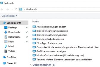 Godmode laeuft auch unter Windows  Creators Update