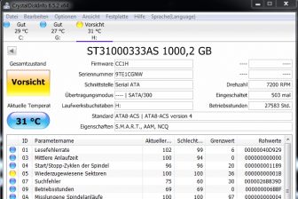 SMART Werte mit  CrystalDiskInfo  auslesen