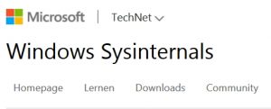 Update Sysinternals Suite von Russinovich
