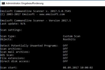 Volle CMD Kontrolle ueber den Virenscanner