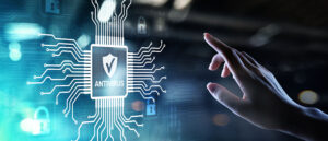 Antivirus Cyber security Data protection Technology concept on virtual screen