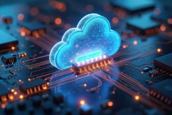 Digital cloud computing data transfer tech concept Futuristic ai network server storage, online security, database connection Global cyberspace information innovation Data transfer and analysis